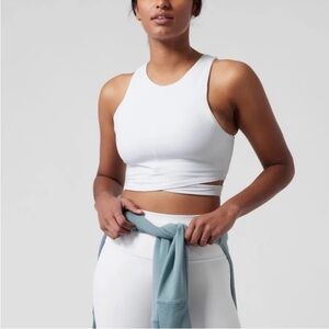 Athleta Conscious Cut Out Crop Top / Sports Bra XL D/DD White